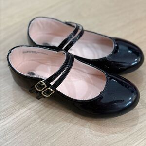 Black Kids Shoes with Gold Buckles